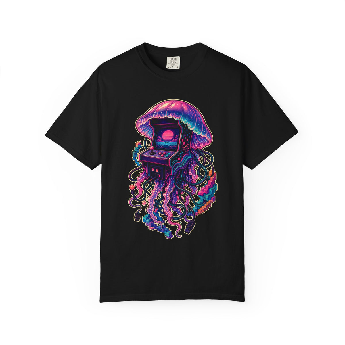 Vaporwave Arcade Jellyfish T-Shirt Graphic