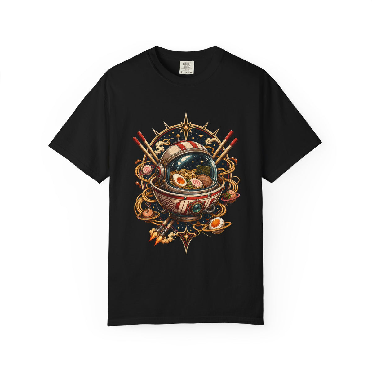 Cosmic Ramen Astronaut Retro T-Shirt Graphic