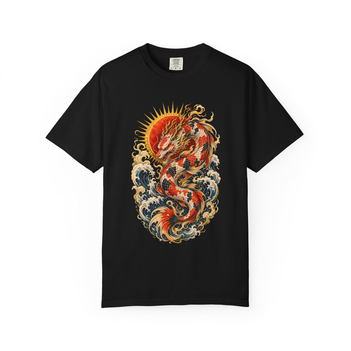 Solar Koi Dragon Ukiyo-E T-Shirt Graphic