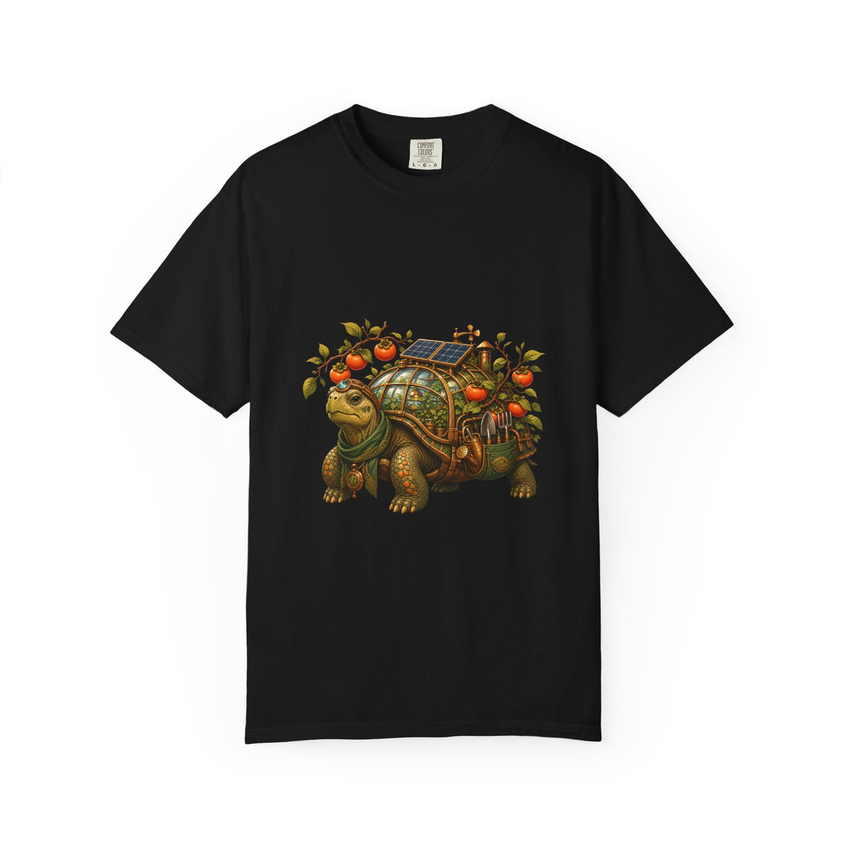 Solarpunk Persimmon Tortoise Graphic Tee