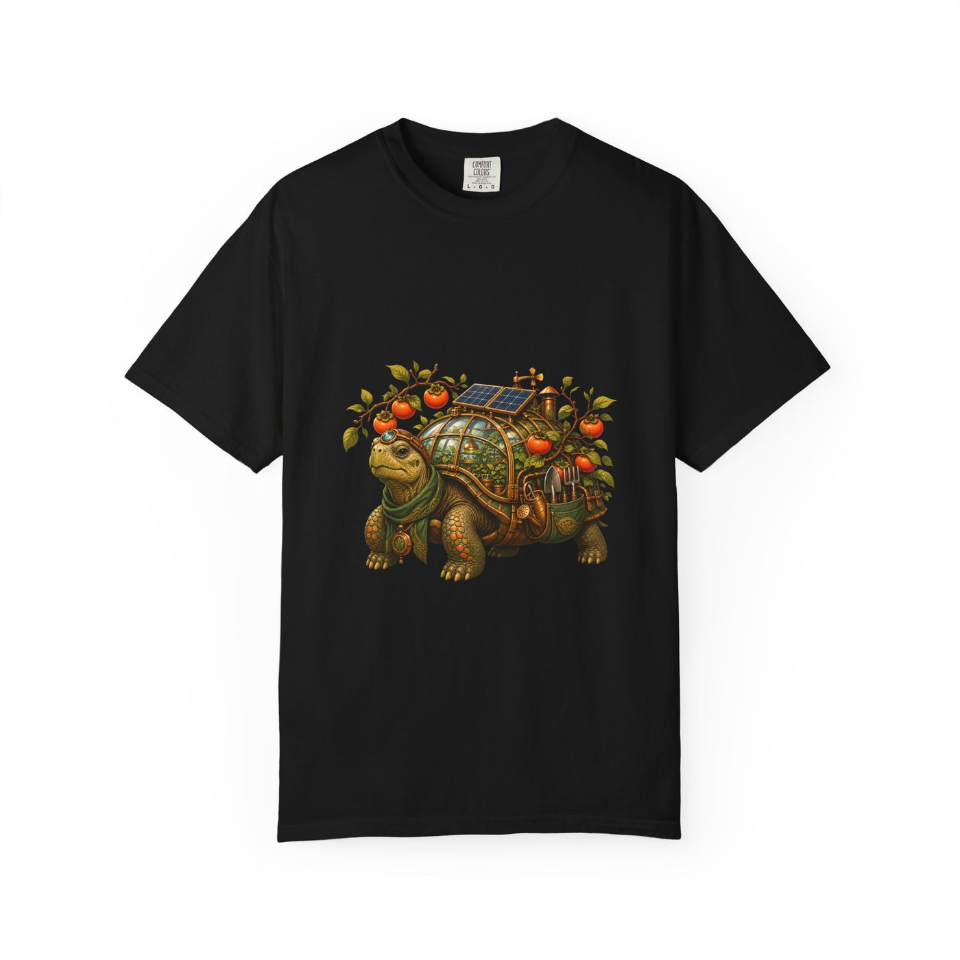 Solarpunk Persimmon Tortoise Graphic Tee