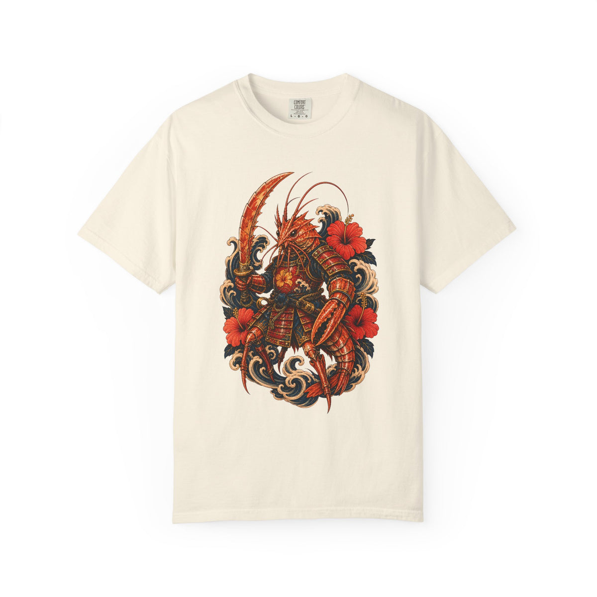 Hibiscus Tiger Prawn Samurai Graphic Tee