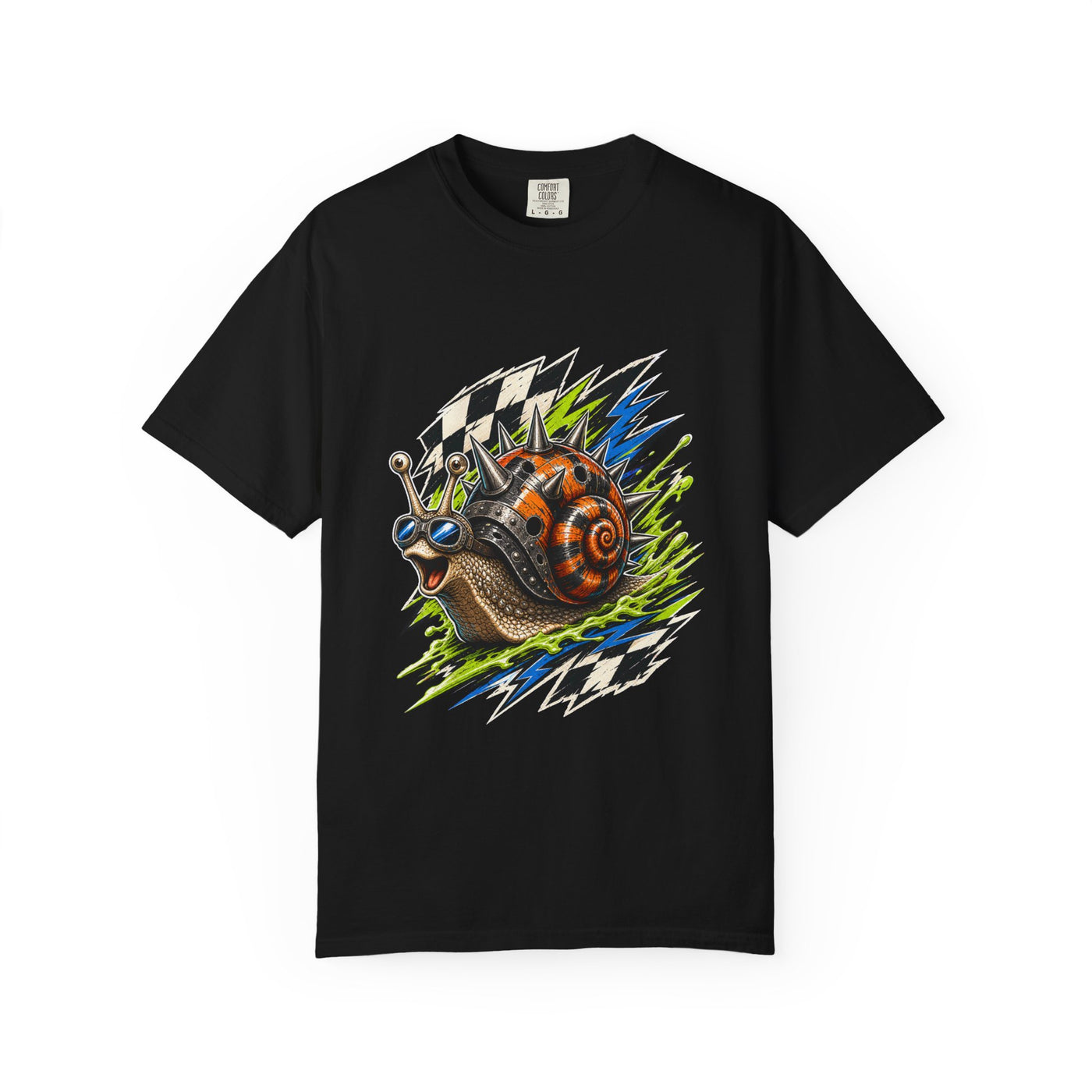 Punk Racing Snail Emblem T-Shirt Graphic