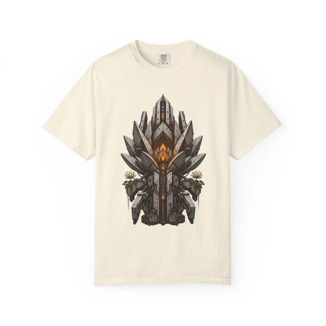 Brutalist Concrete Lotus Mech T-Shirt Graphic