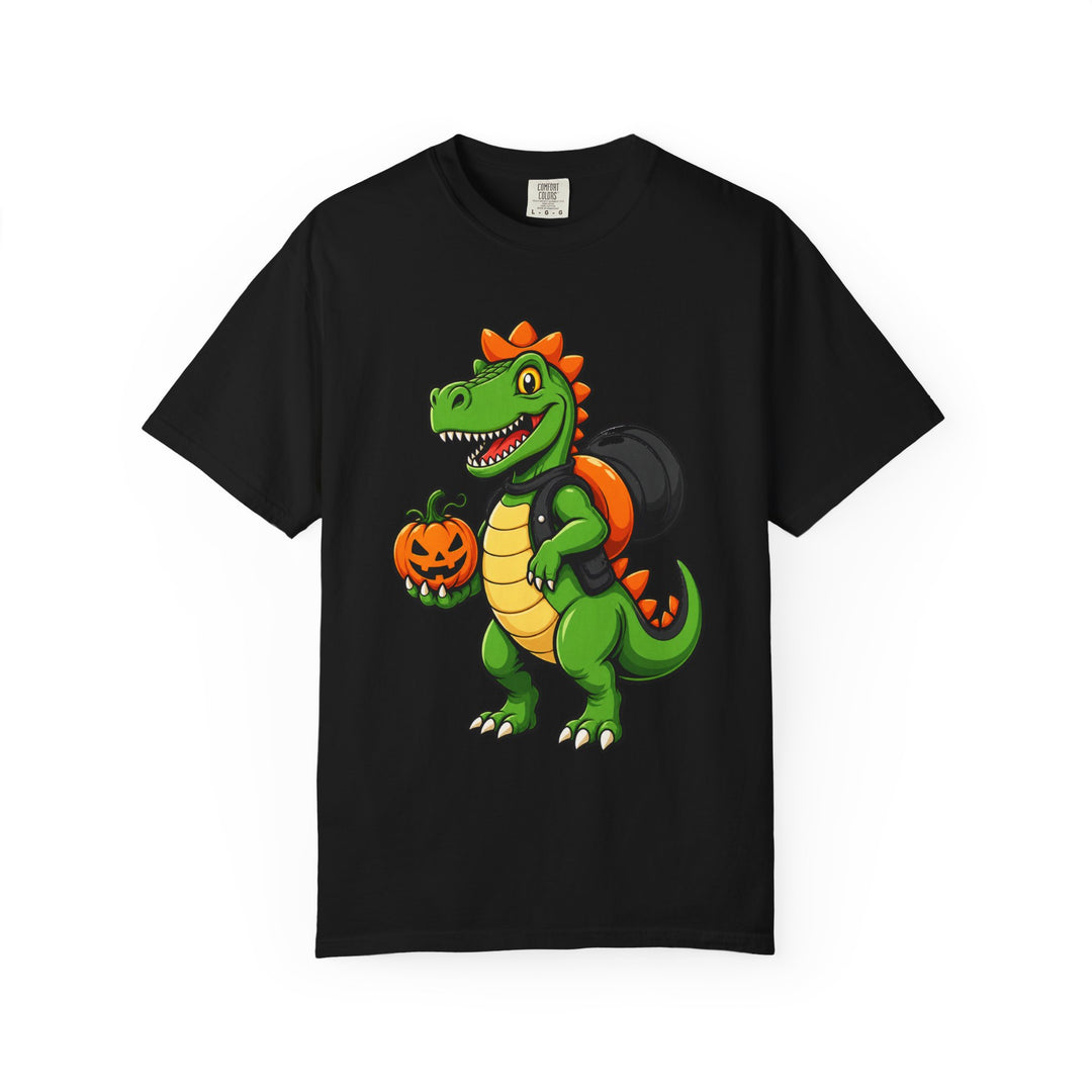 Halloween Dino Pumpkin Mascot T-Shirt Graphic