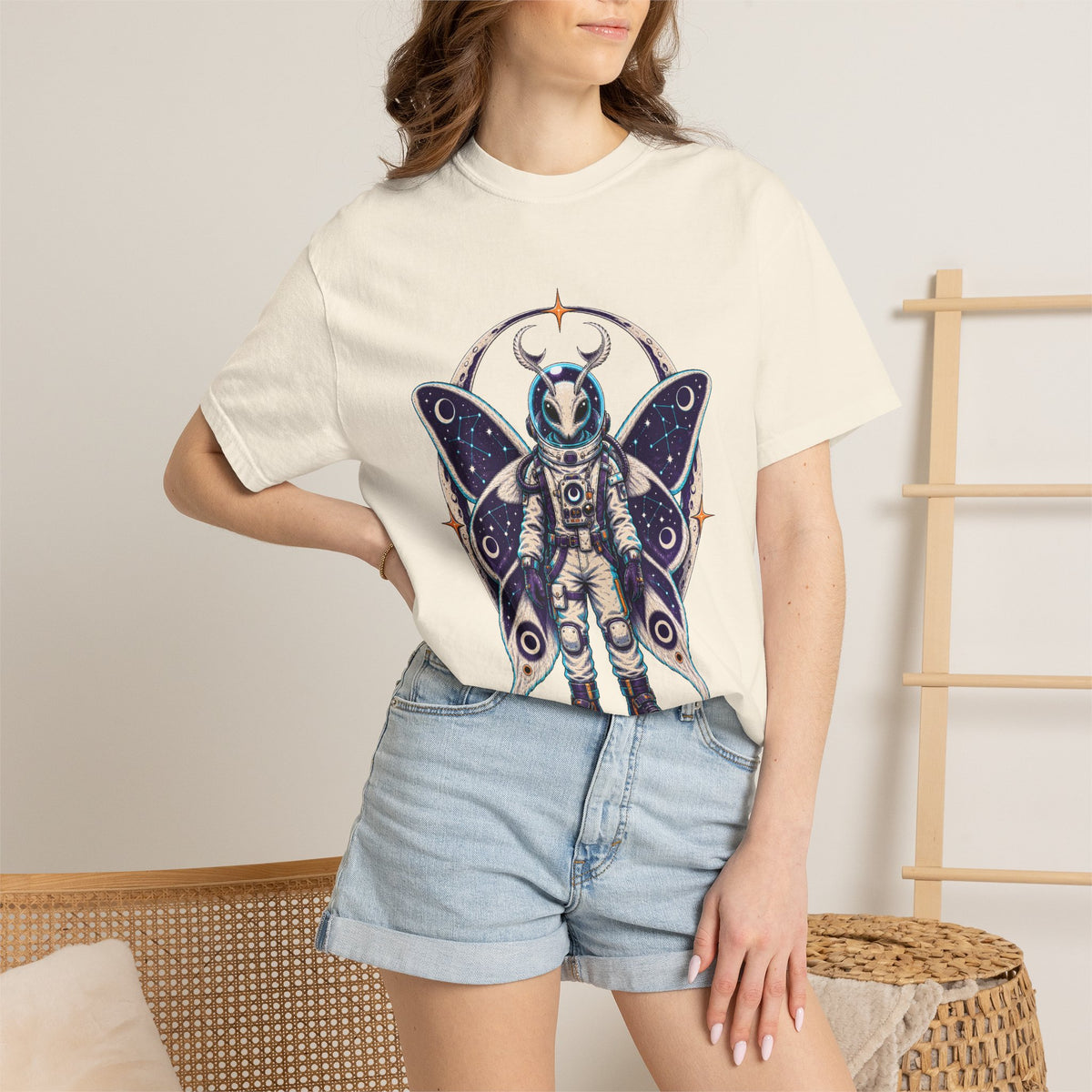 Alien Moth Astronaut Graphic T-Shirt