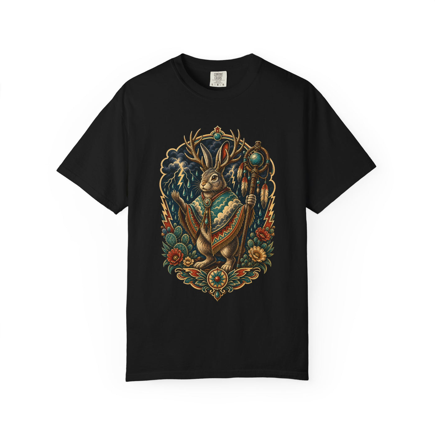 Desert Jackalope Rainmaker Western T-Shirt Graphic