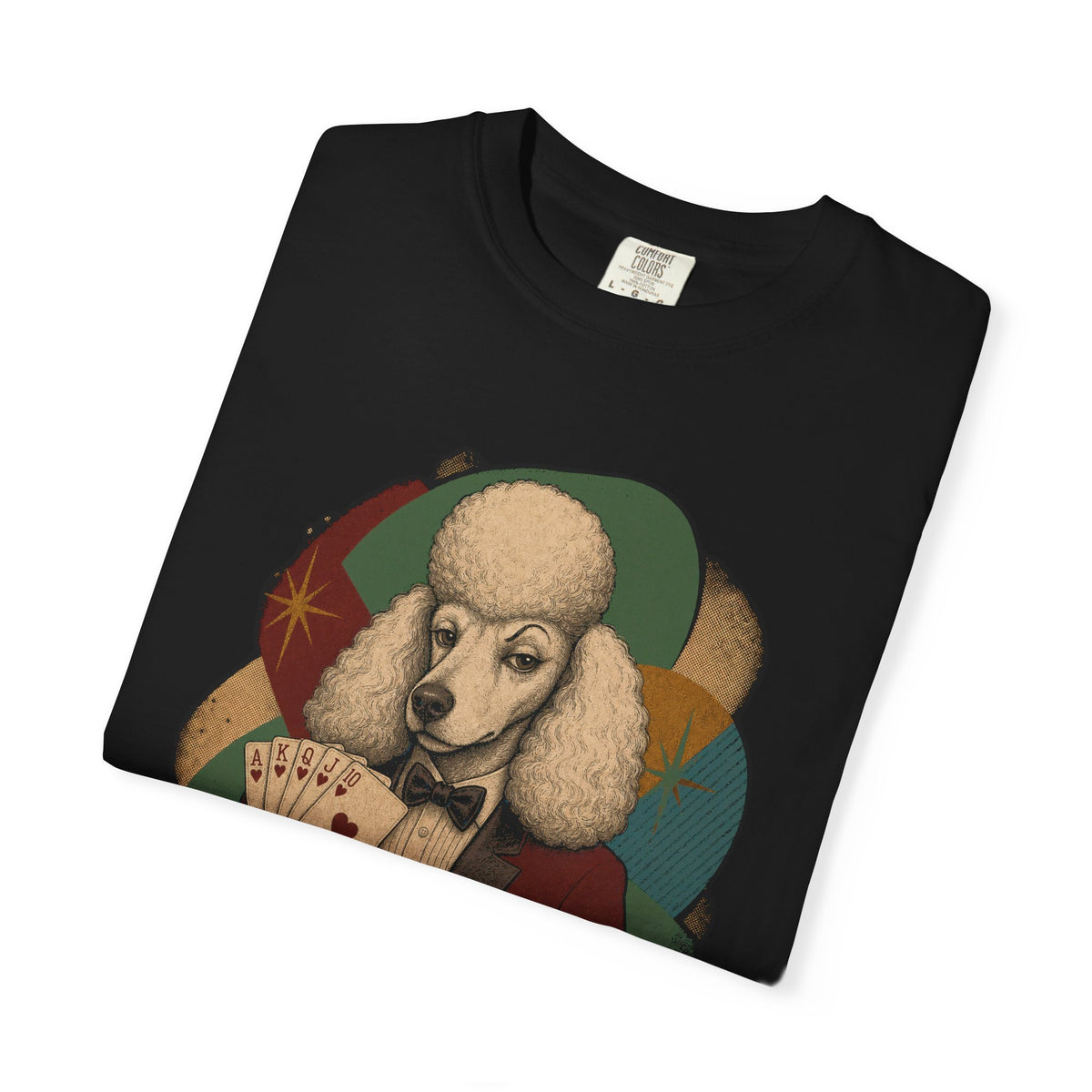 Poodle Royal Flush Vintage Card-Room Graphic Tee