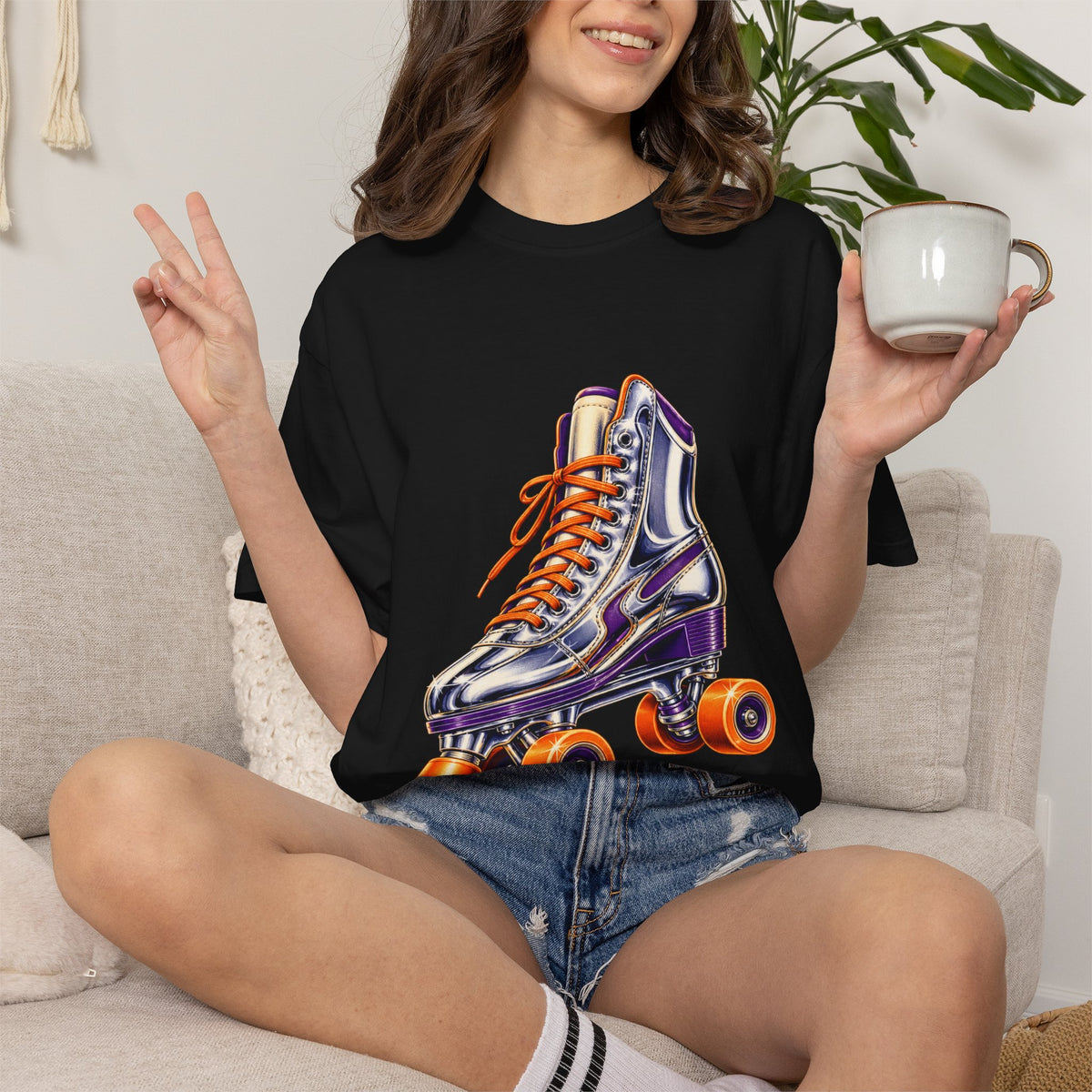 Chrome Flame Roller Skate Graphic Tee