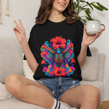 Psychedelic Hibiscus Hover Beetle T-Shirt Graphic