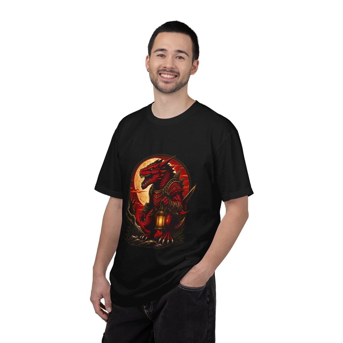 Red Dragon Lantern Moon T-Shirt Graphic