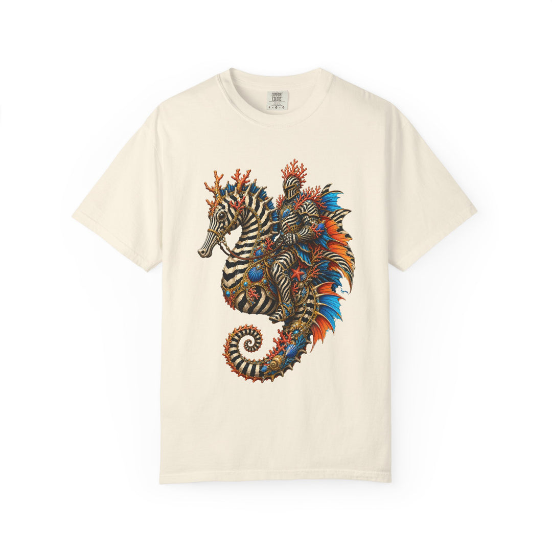 Zebra Coral Seahorse Rider Graphic Tee