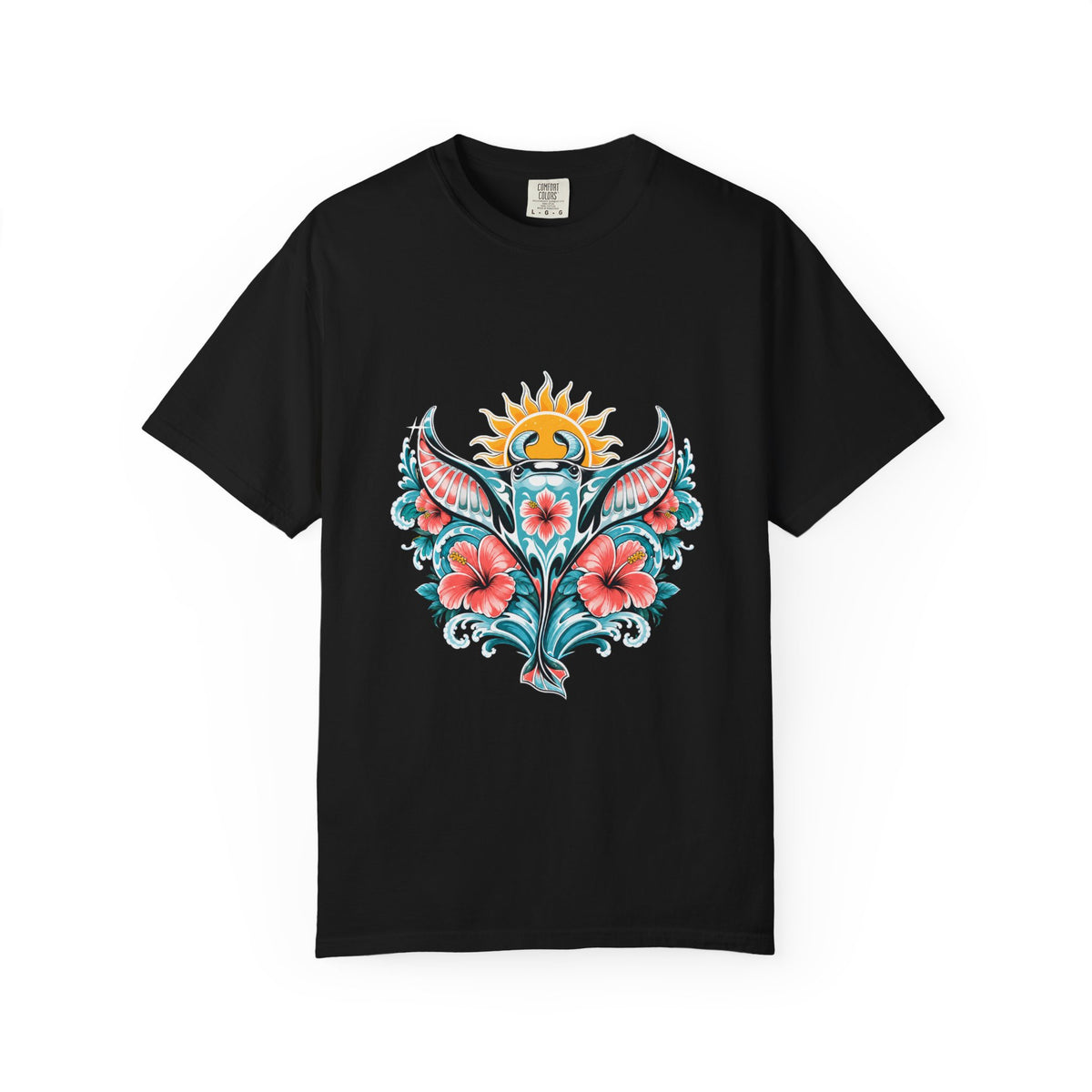 Surfcore Hibiscus Manta Ray Graphic Tee