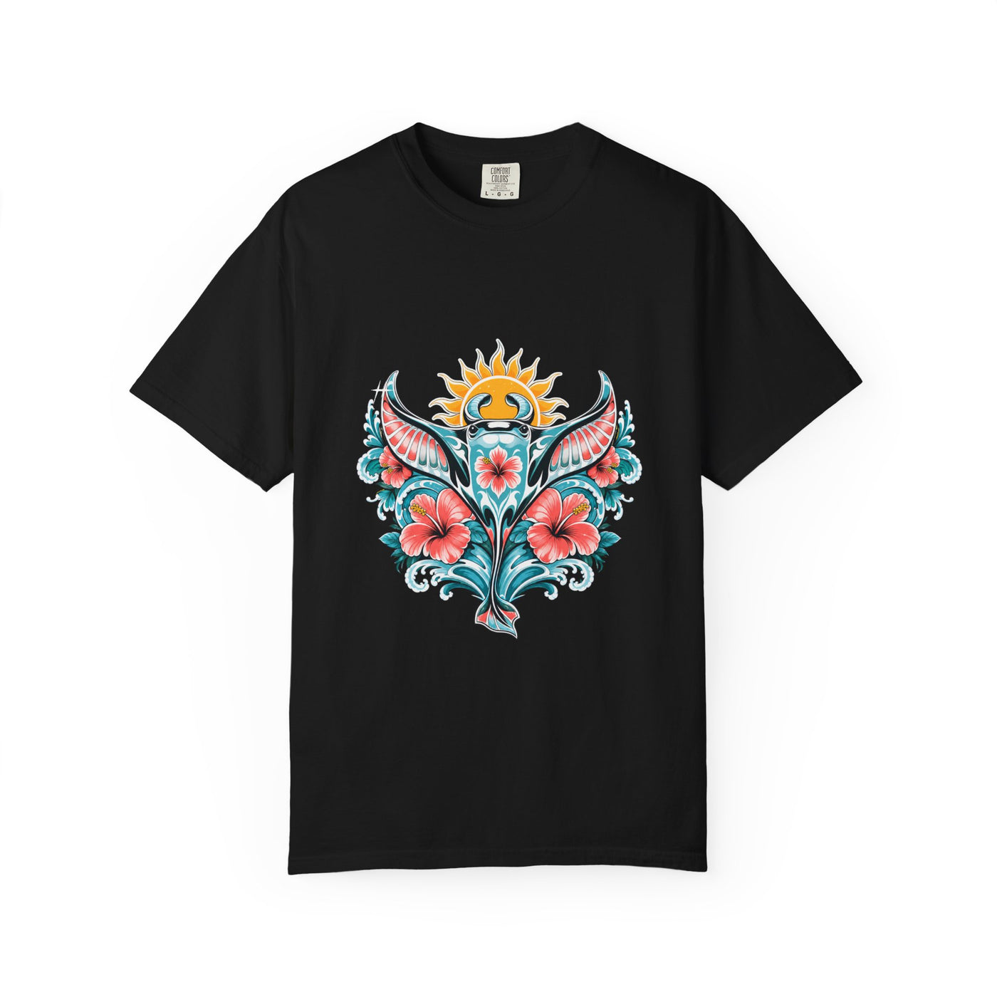 Surfcore Hibiscus Manta Ray Graphic Tee