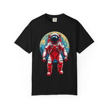 Retro Red Astronaut Planet T-Shirt Graphic