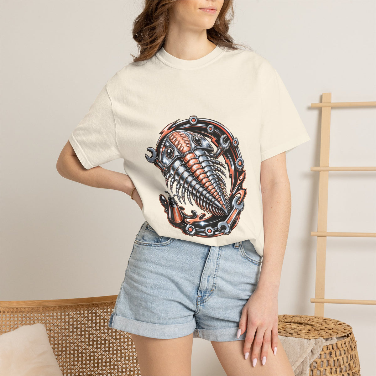 Chrome Peach Trilobite Mechanic Graphic Tee