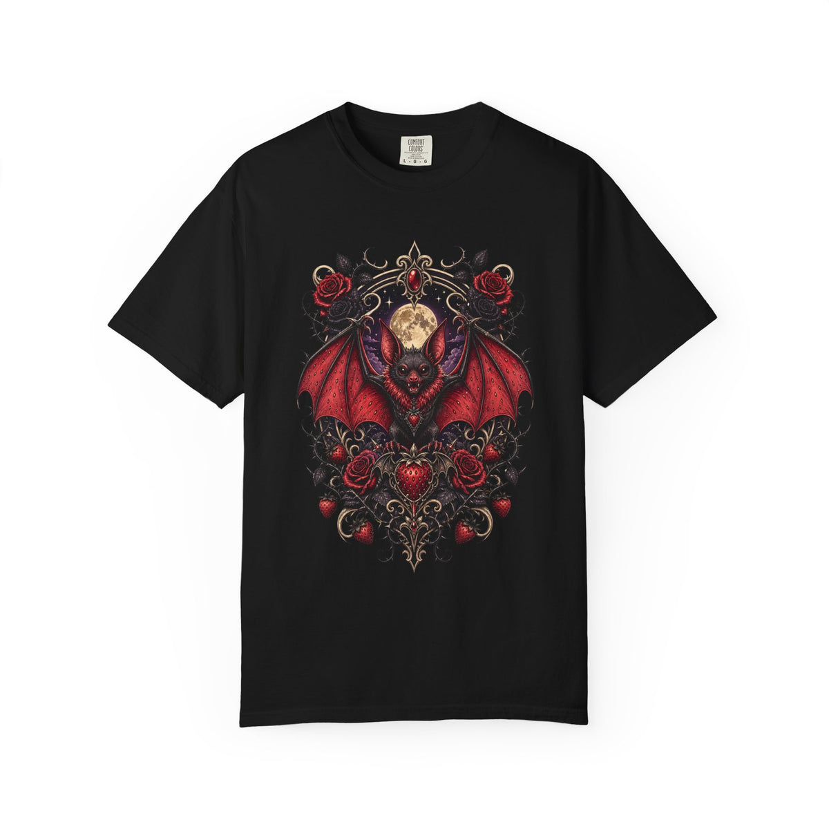 Gothic Strawberry Bat Sigil T-Shirt Graphic