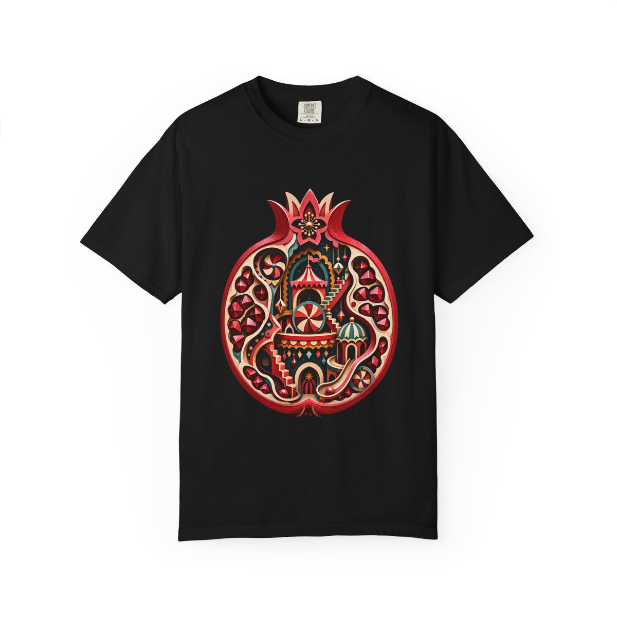 Paper Cut Funhouse Pomegranate T-Shirt Graphic