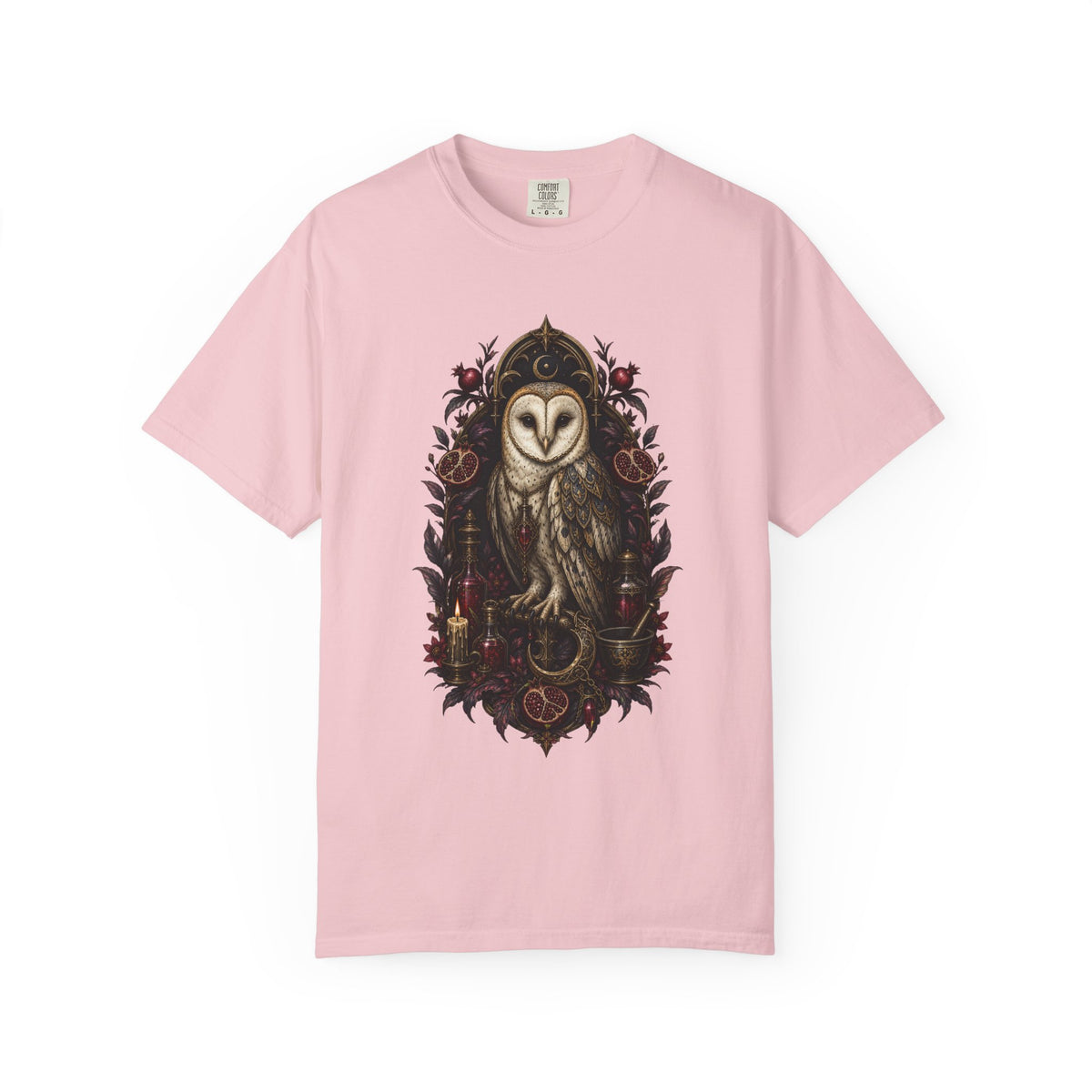 Gothic Pomegranate Barn Owl Graphic Tee