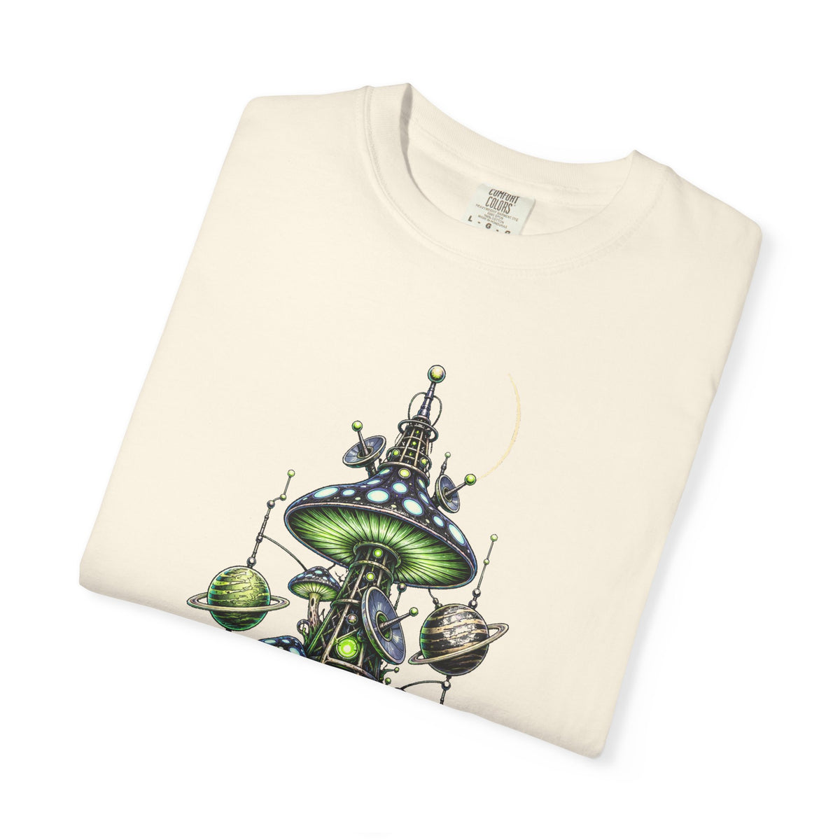 Alien Mushroom Radio Tower T-Shirt Graphic