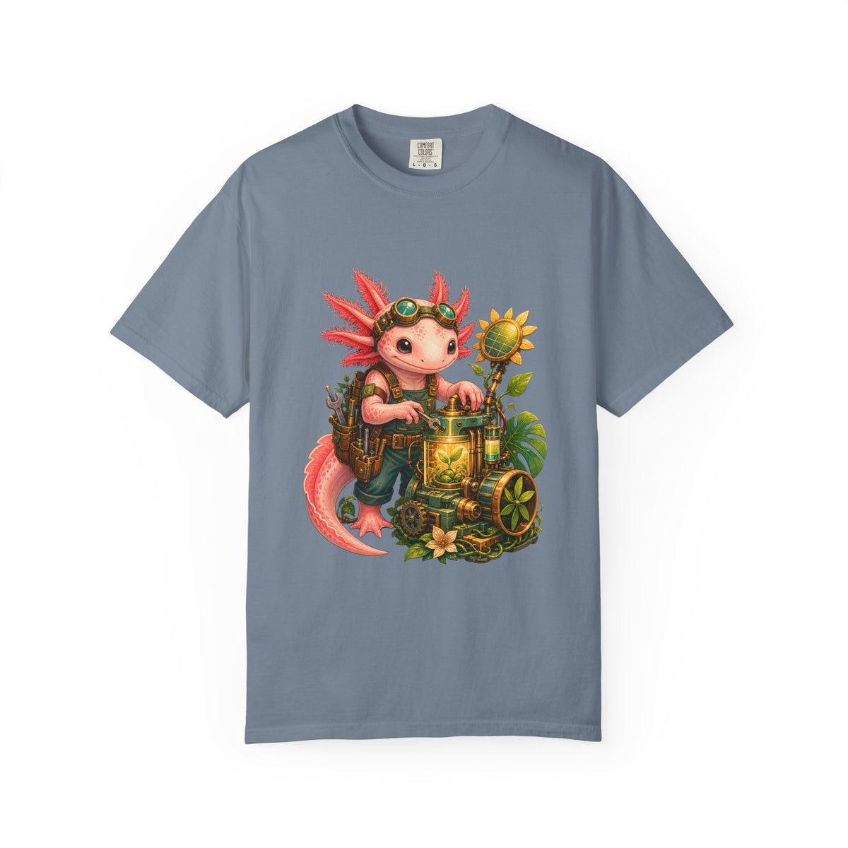 Solarpunk Axolotl Mechanic Graphic Tee