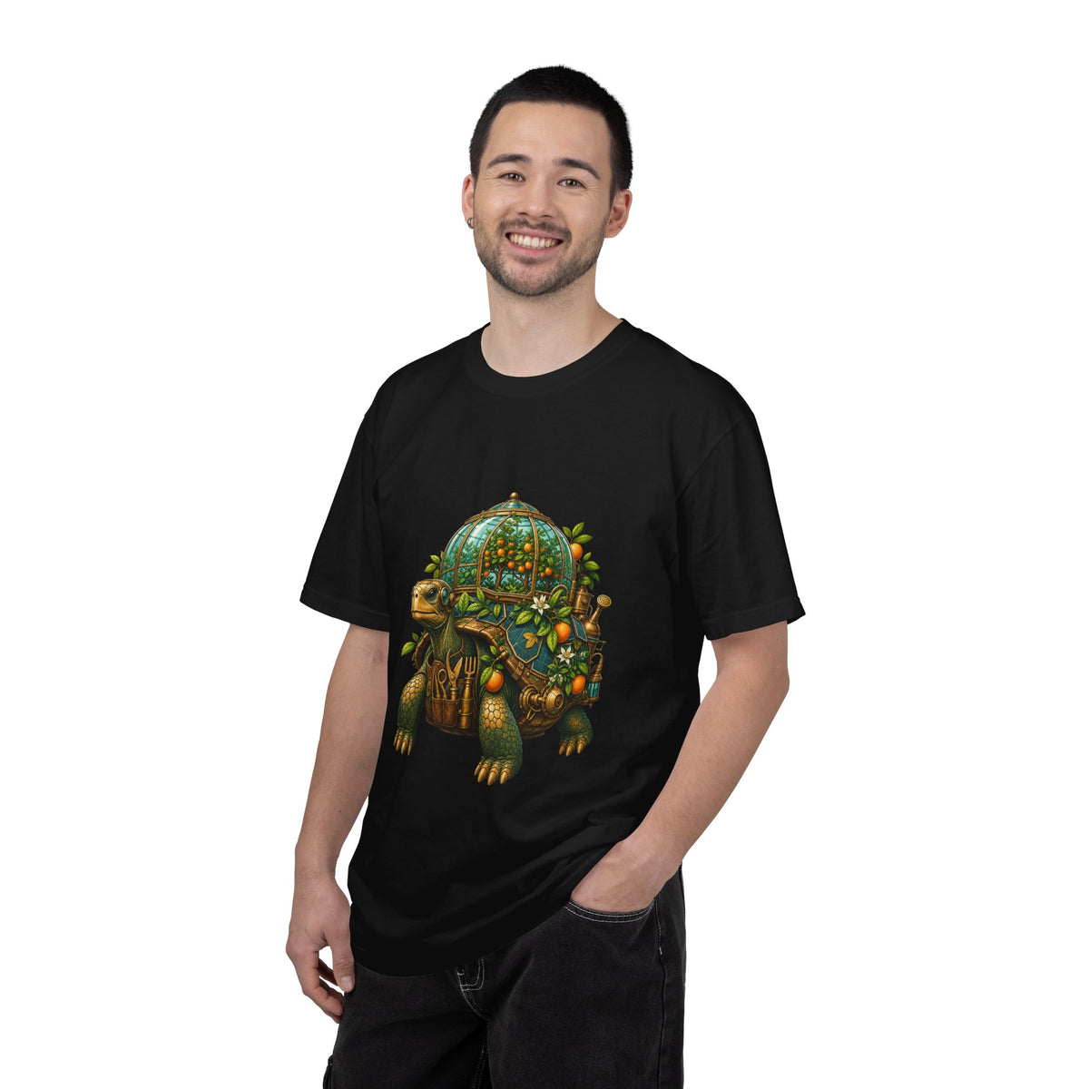 Solarpunk Tortoise Orchard Engineer Graphic Tee