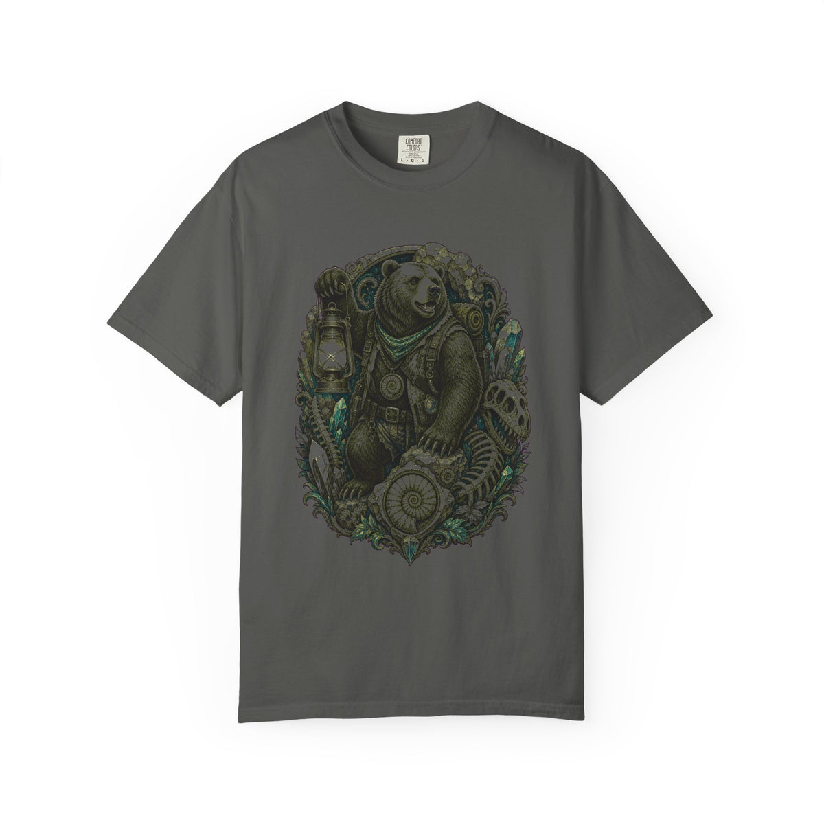 Retro Cave Bear Explorer T-Shirt Graphic