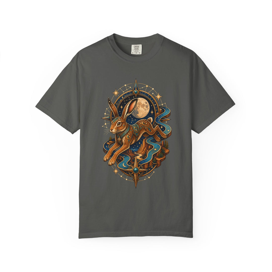 Celestial Desert Hare Compass T-Shirt Graphic