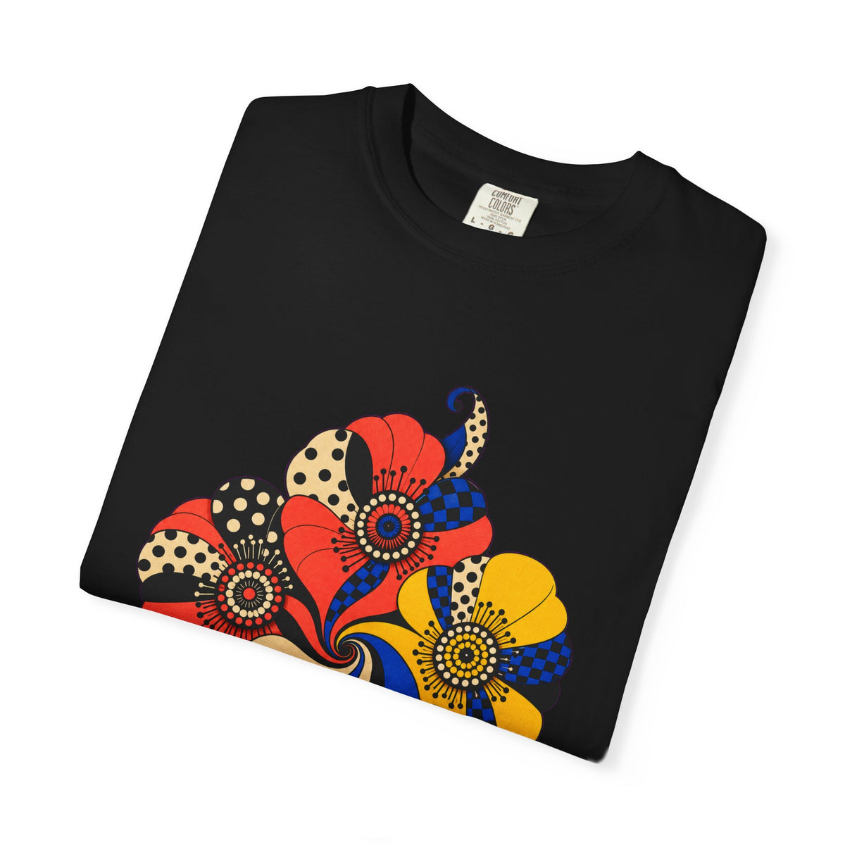 Polka Poppy Spiral Garden Op Art Graphic Tee