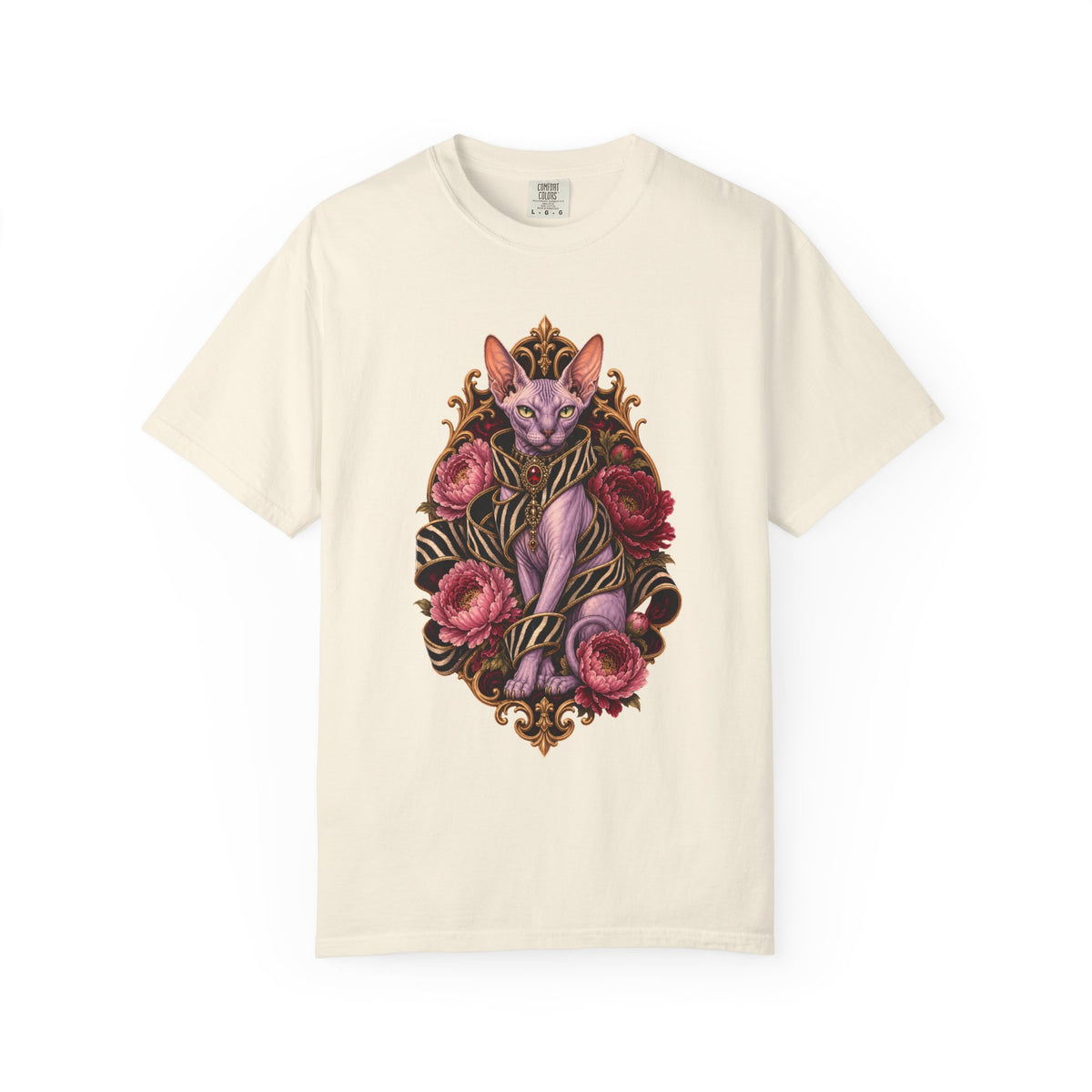 Velvet Zebra Sphinx Cat Graphic Tee