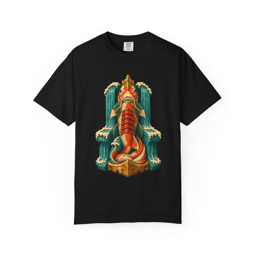 Waterfall Throne Surrealist Koi Samurai Graphic Tee