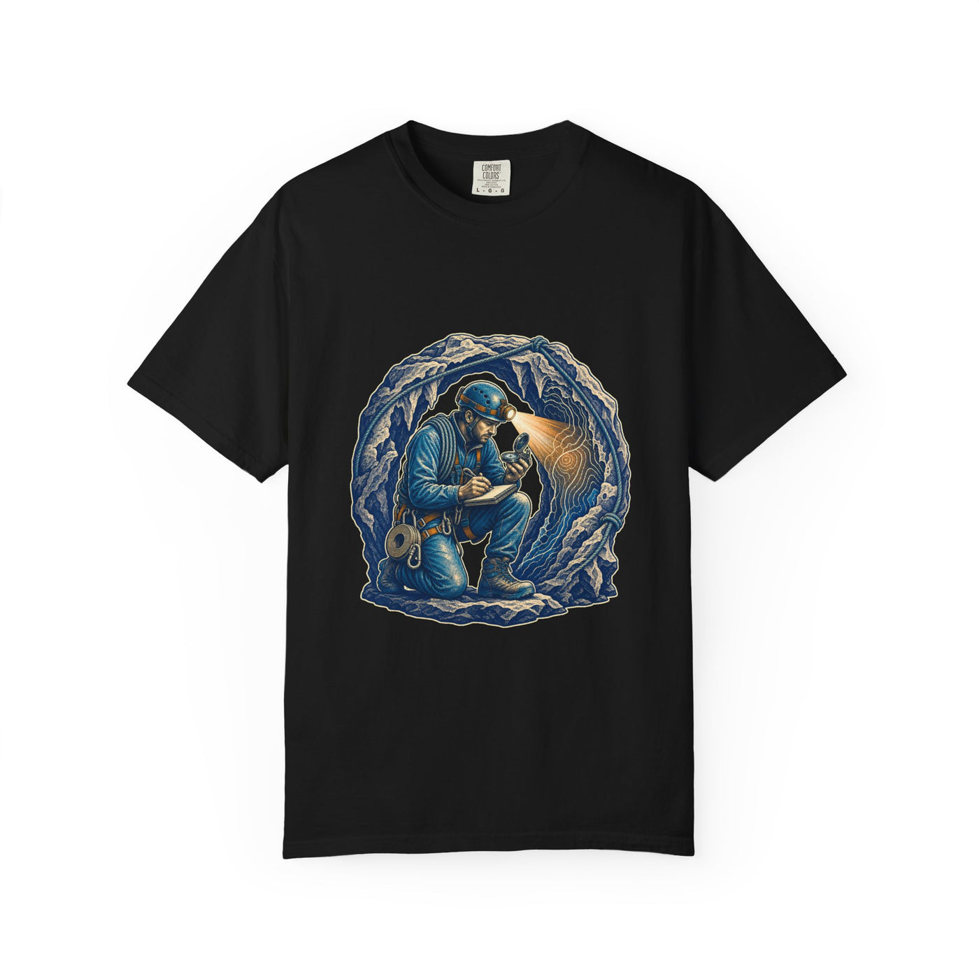 Karst Line Cave Surveyor Cyanotype Graphic Tee