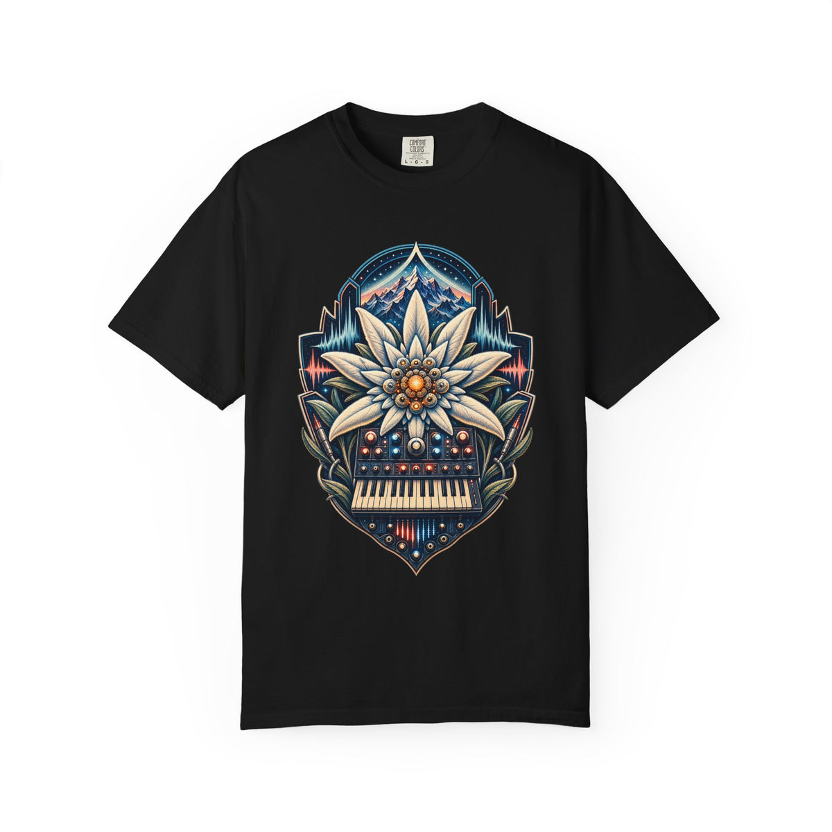 Alpine Synth Flower Crest T-Shirt Graphic