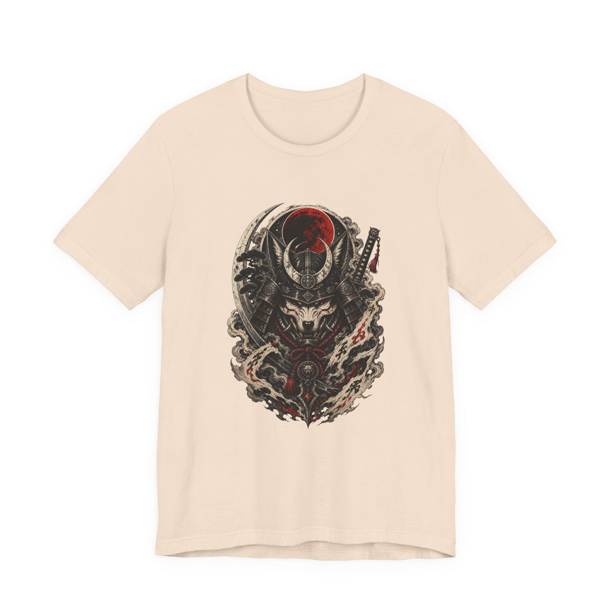 Wolf Samurai Mask Emblem T-Shirt Graphic