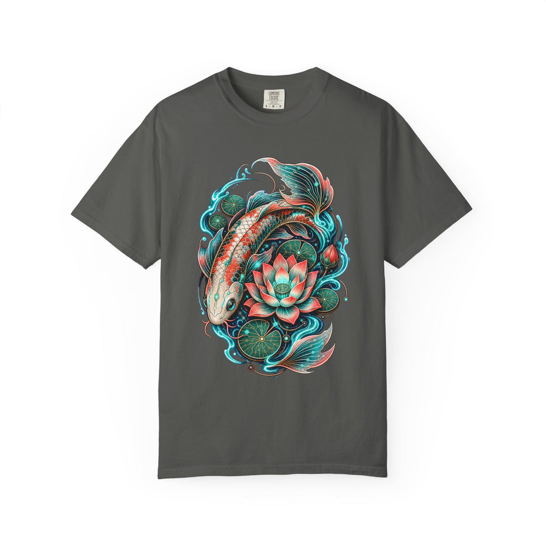 Cyber Botanical Koi Graphic T-Shirt