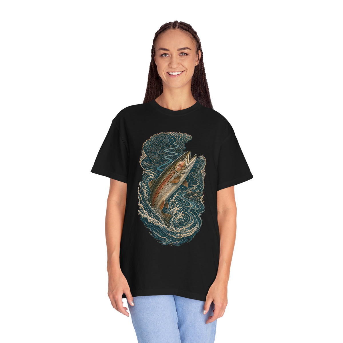 Topographic Trout Rise Graphic Tee