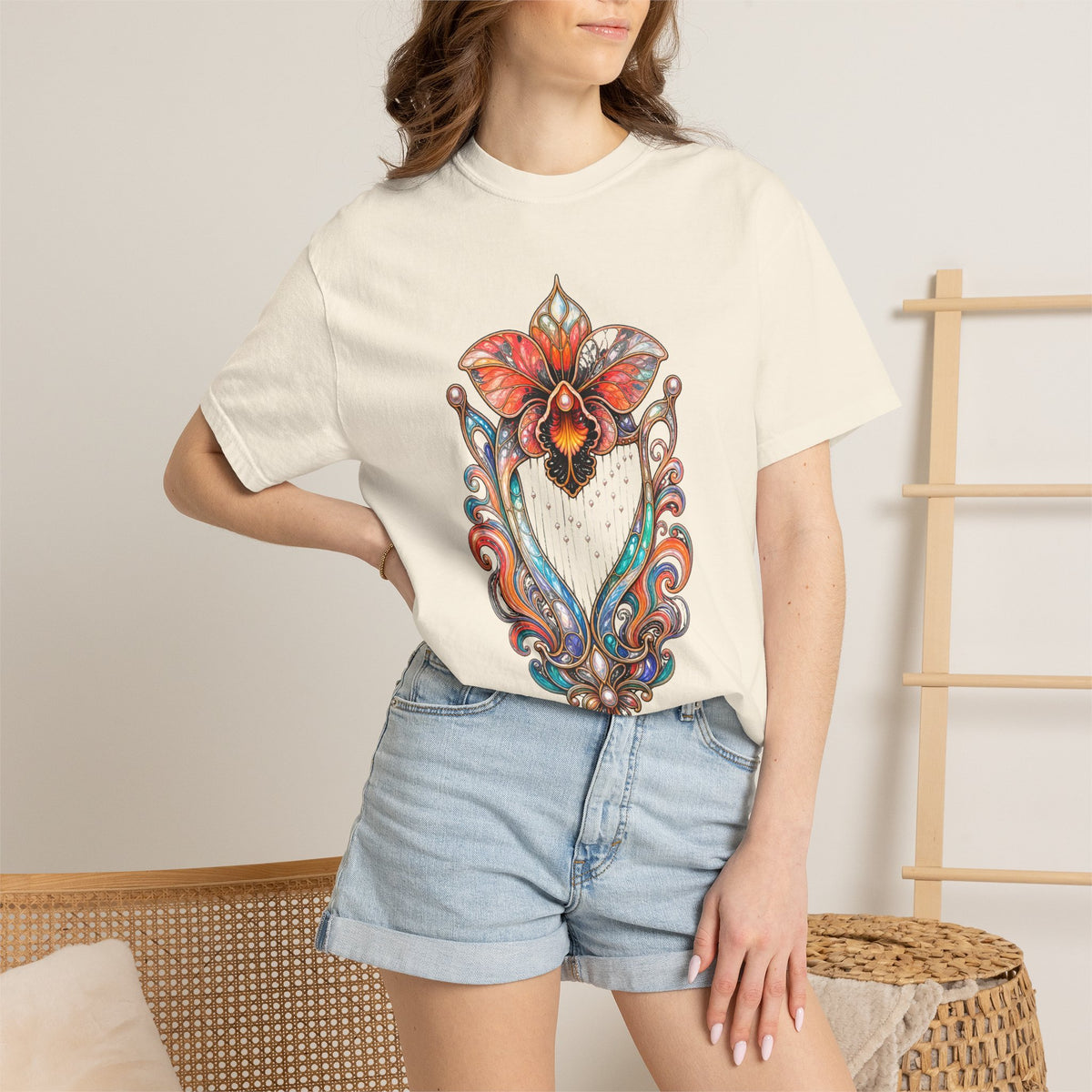 Psychedelic Glass Harp Orchid Graphic Tee