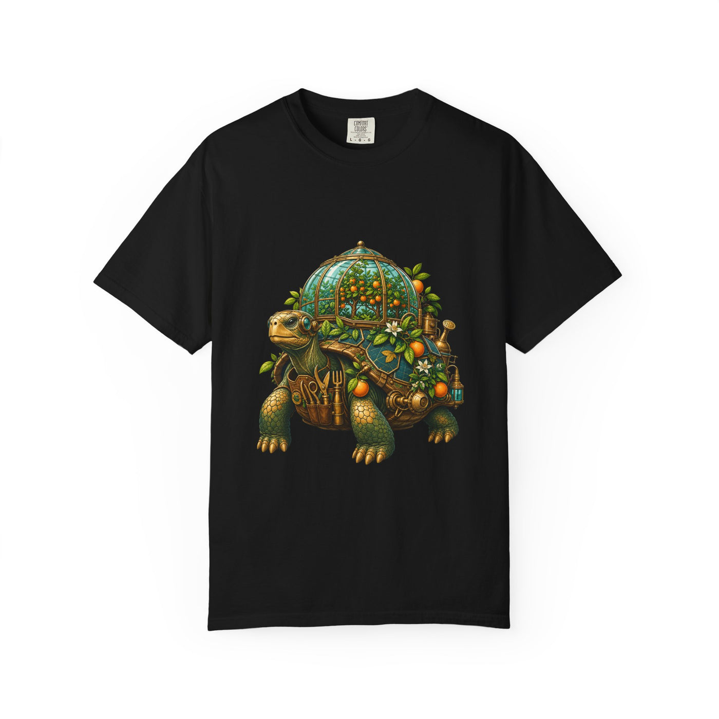 Solarpunk Tortoise Orchard Engineer Graphic Tee