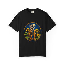 Moonlit Meerkat Sunflower Badge T-Shirt Graphic