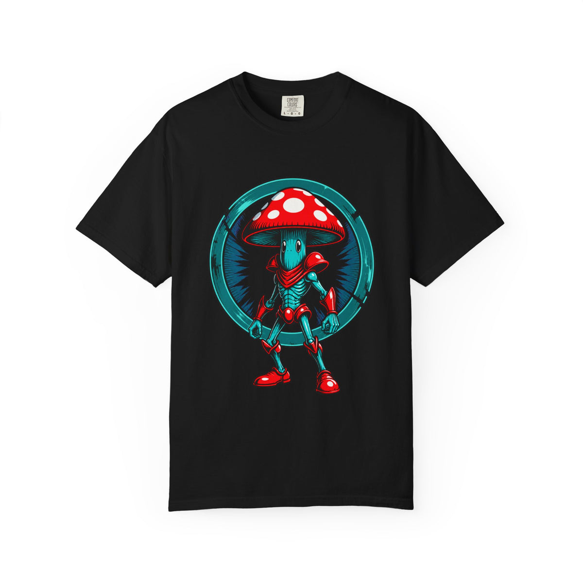 Cyber Mushroom Sentinel Emblem T-Shirt Graphic