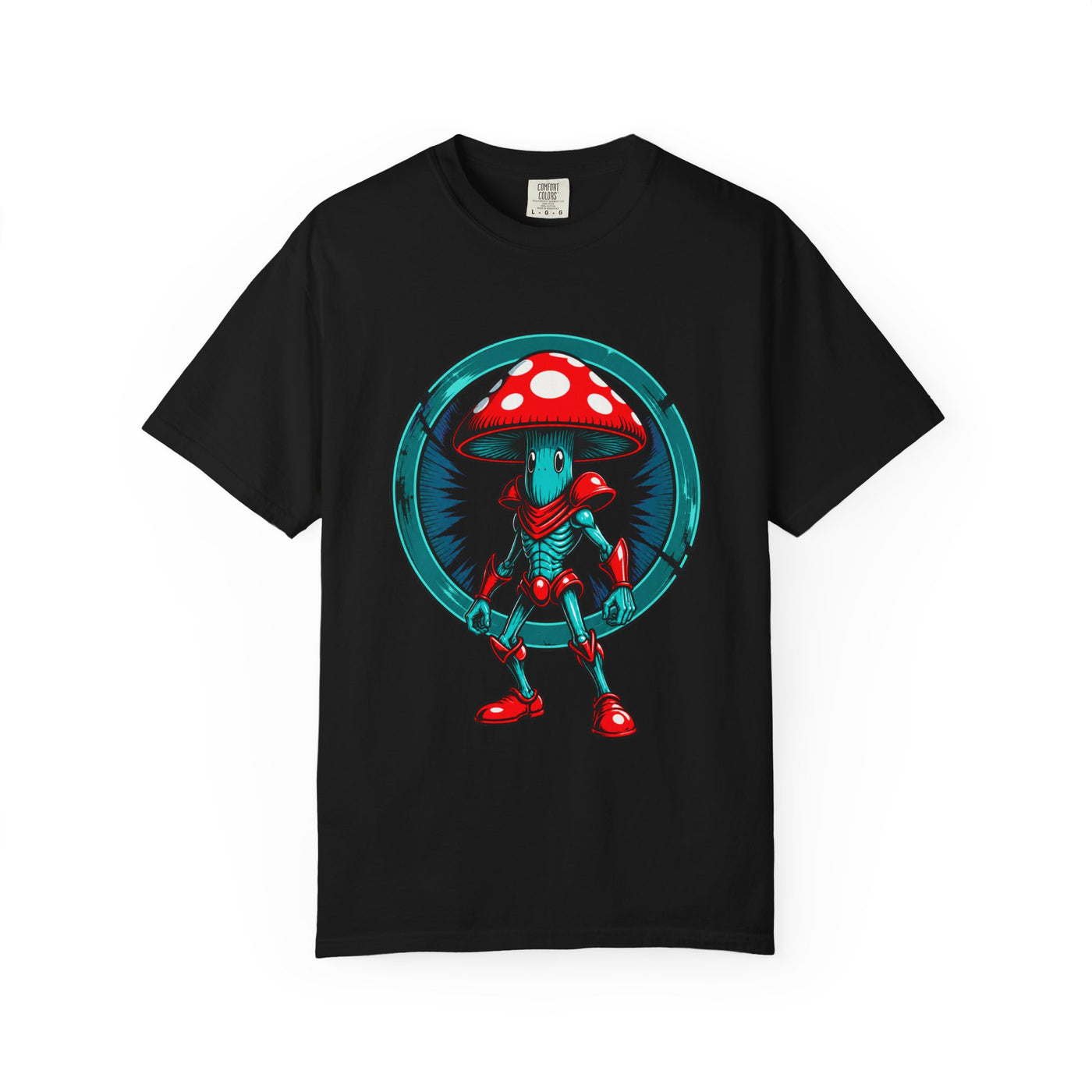 Cyber Mushroom Sentinel Emblem T-Shirt Graphic