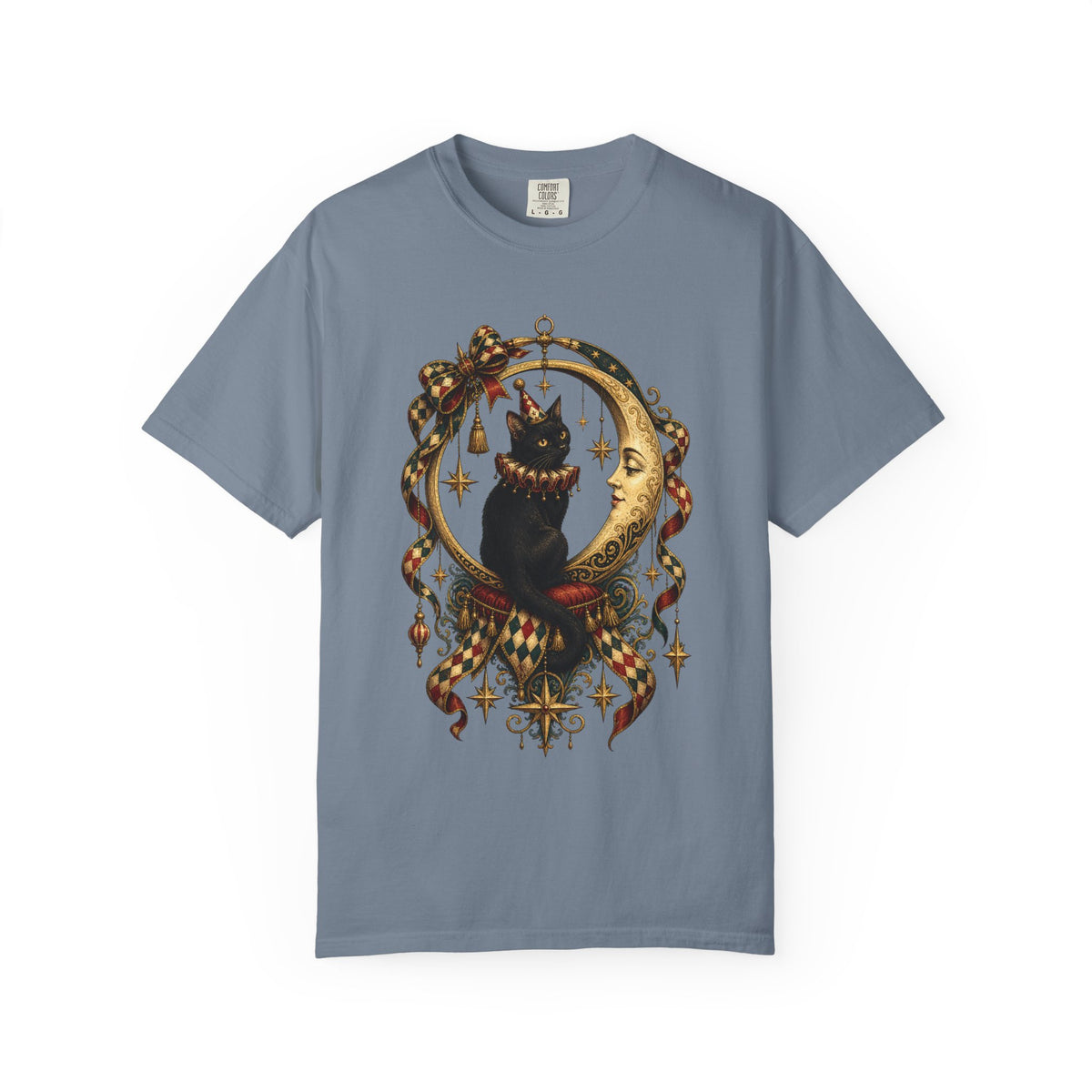 Vintage Circus Moon Cat T-Shirt Graphic
