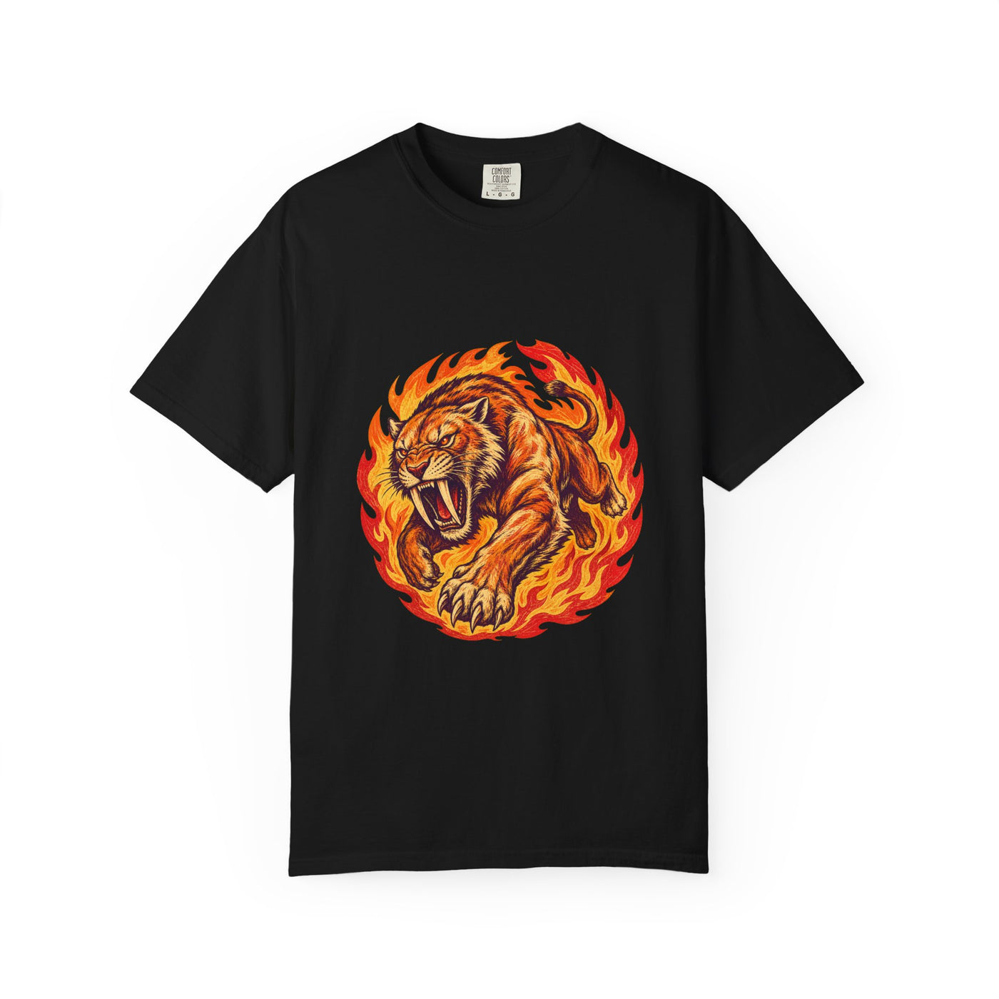 Wildfire Saber-Tooth Linocut Graphic Tee