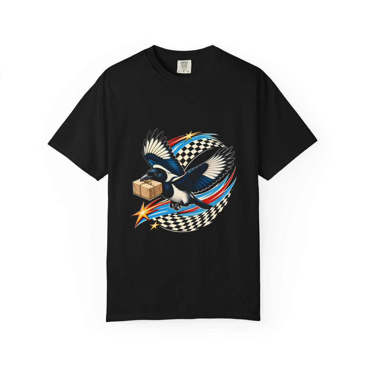 Checkerboard Comet Magpie Graphic Tee