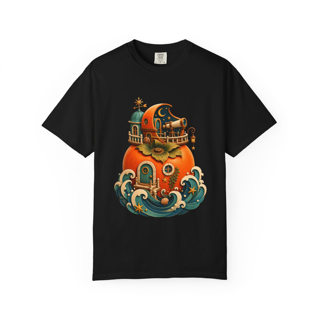 Paper Cut Coastal Observatory Persimmon T-Shirt Graphic