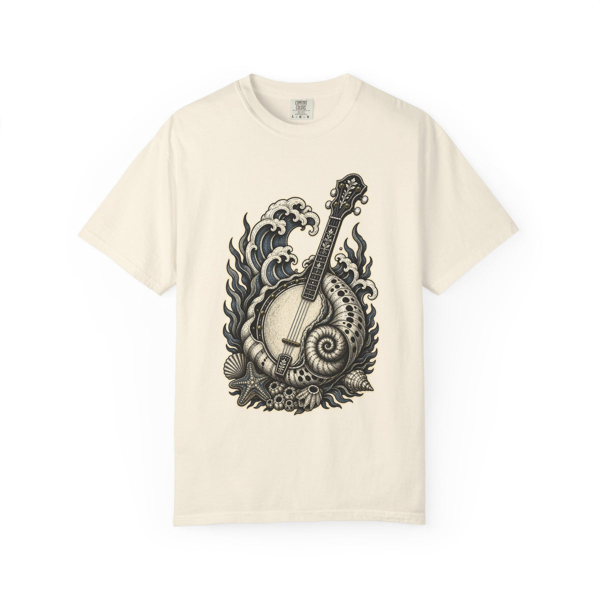 Blackwork Tidepool Banjo Shell T-Shirt Graphic