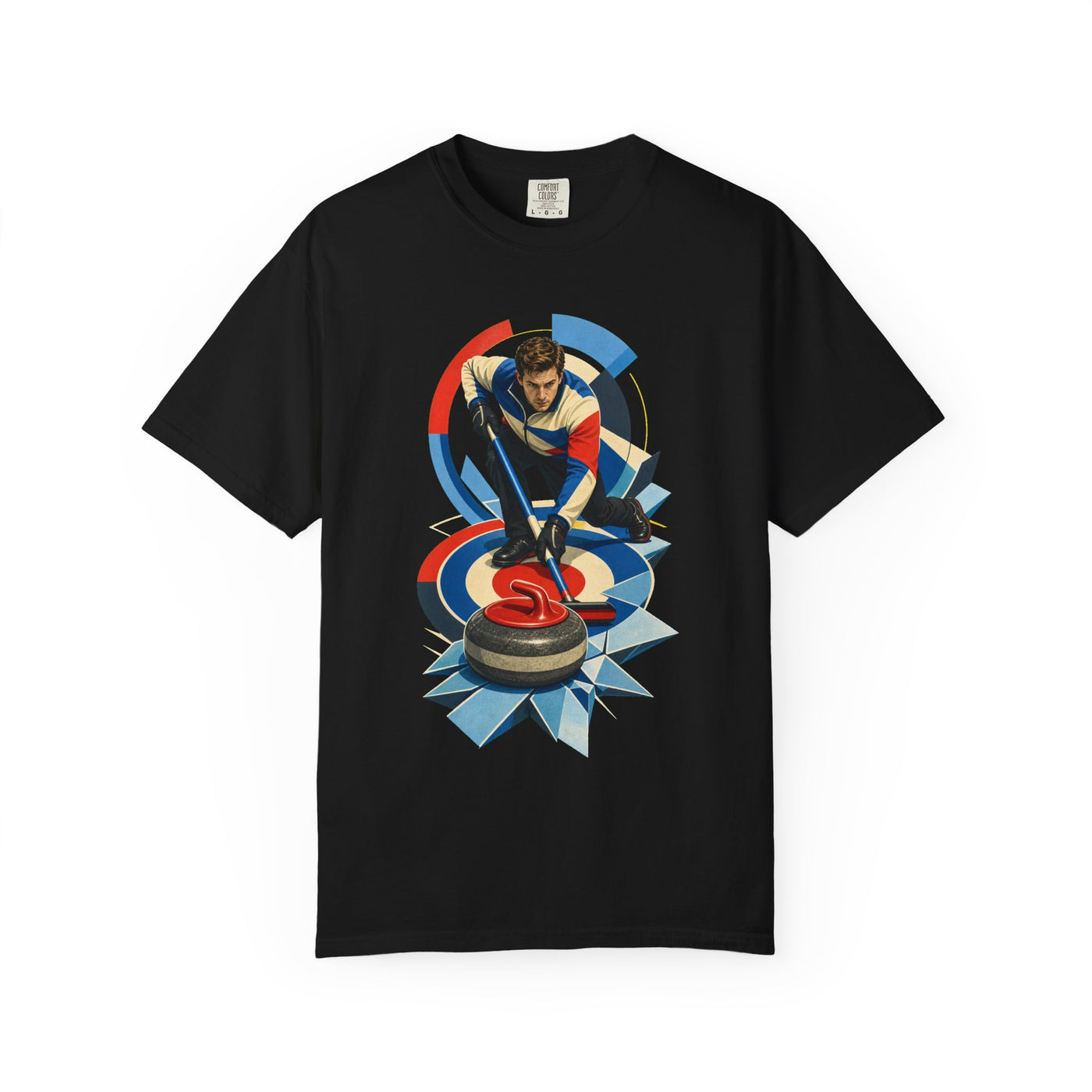 House-Rock Curling Ice Geometry Graphic Tee