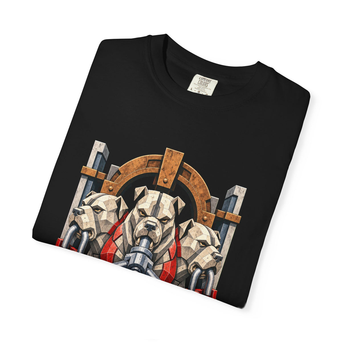 Cerberus Depot Guard Brutalist Mythic Industrial Graphic Tee