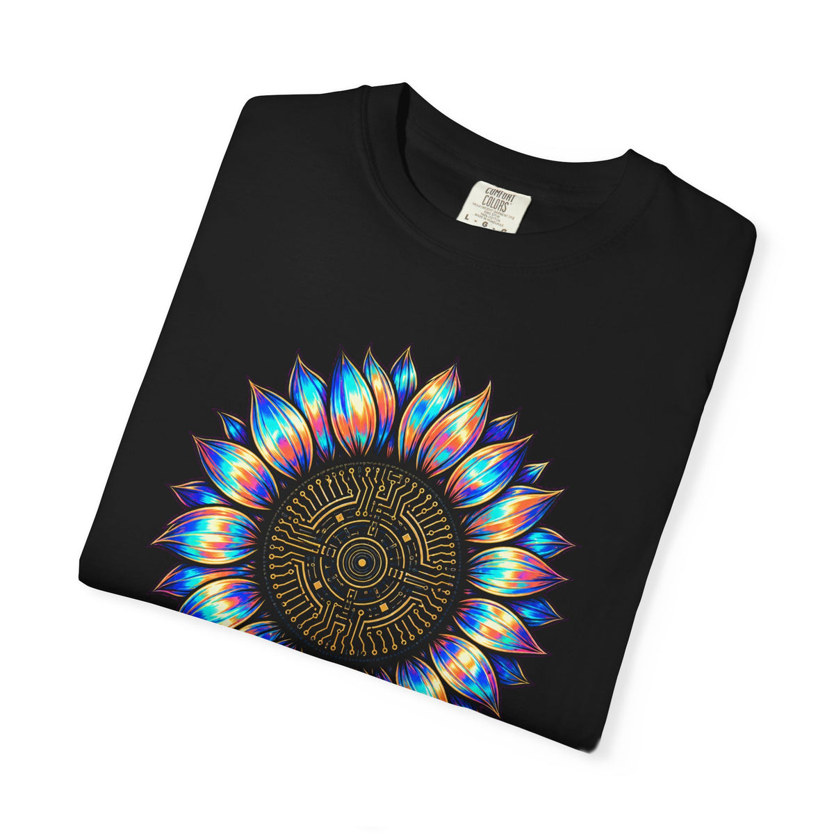 Holographic Sunflower Circuit Graphic Tee