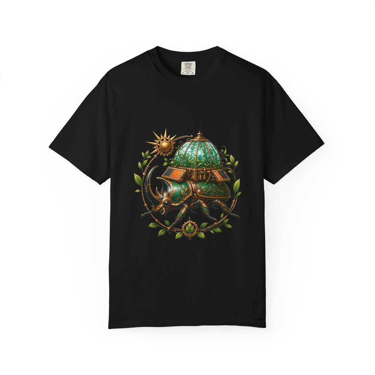 Solarpunk Greenhouse Rhino Beetle Graphic Tee